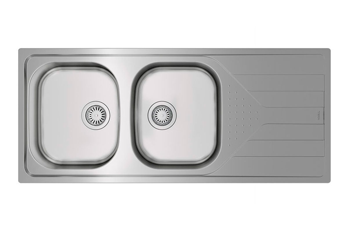Tarja Universie 80 T-XP acero inoxidable derecha  116 x 50 cm 1 taladro 
