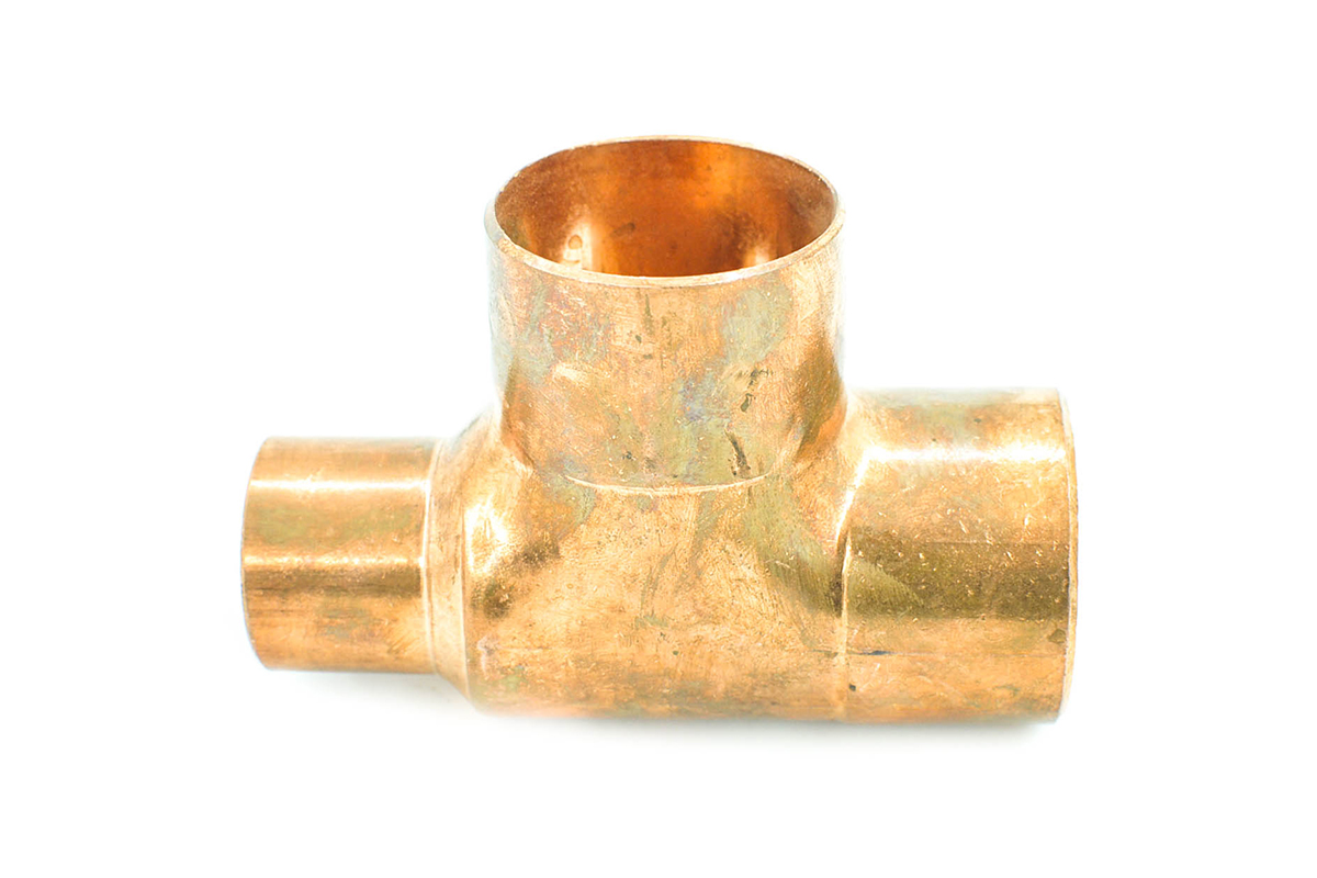 Tee reducida cobre 38 x 25 x 38 mm 