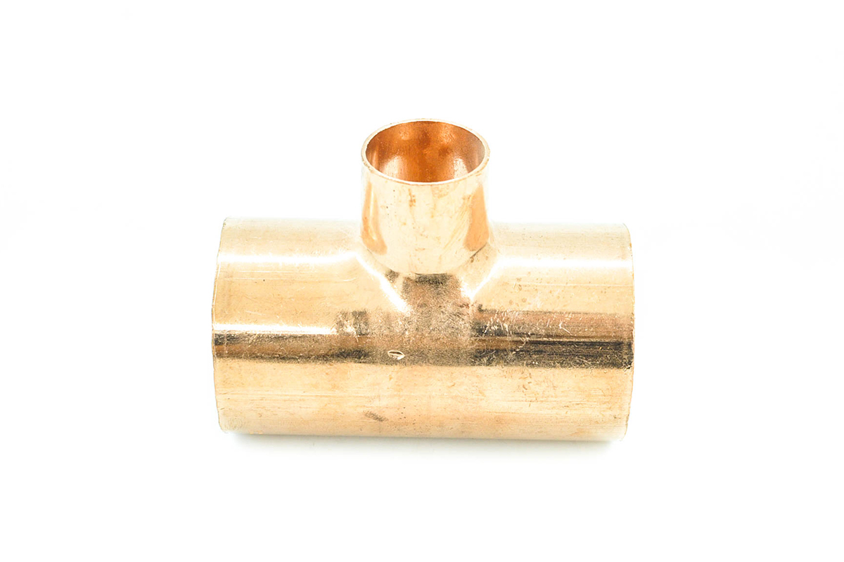 Tee reducida cobre 38 x 38 x 19 mm 