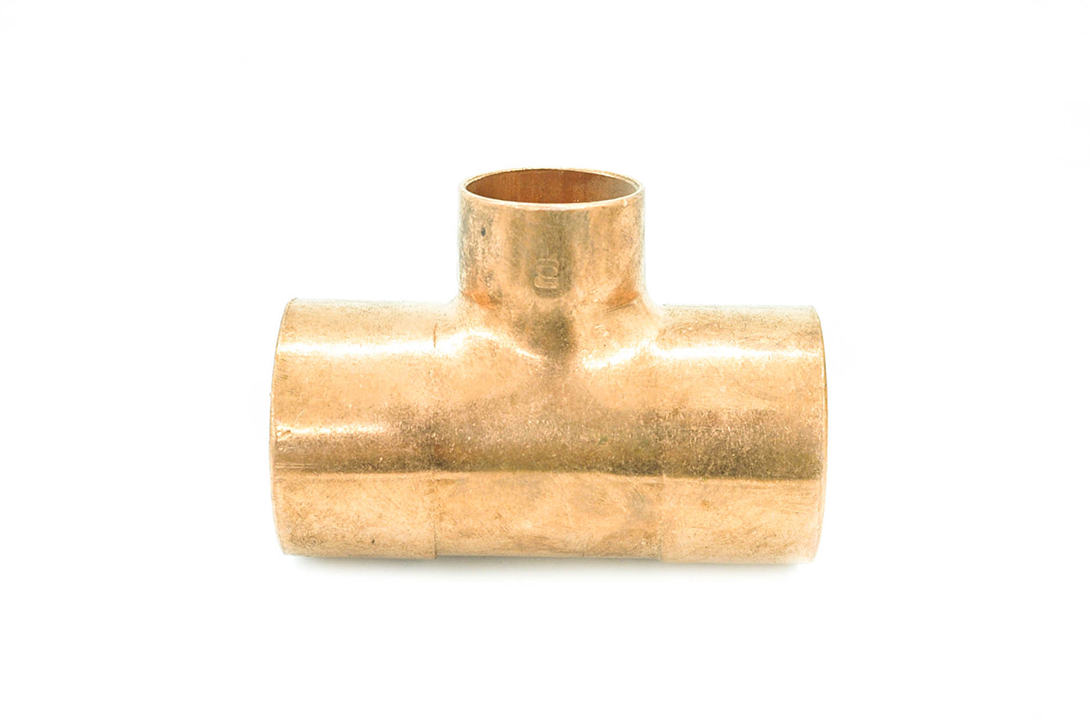 Tee reducida cobre 38 x 38 x 25 mm 