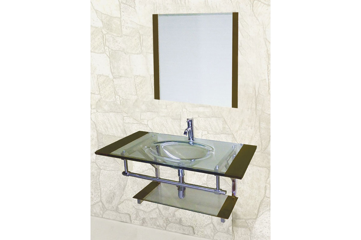 Tocador ATN-103  de cristal templado color chocolate 100 x 54 cm 