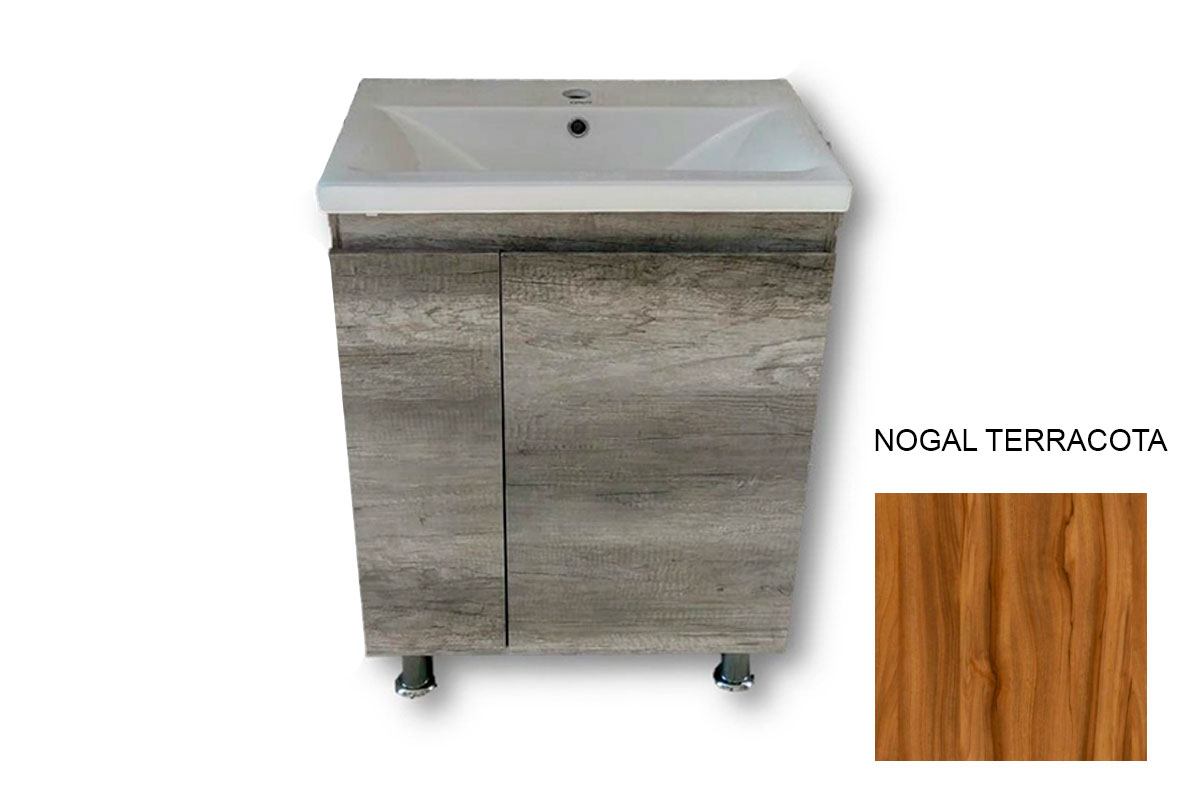 Tocador Genova 60 color nogal terracota 60 x 38.5 x 85 cm