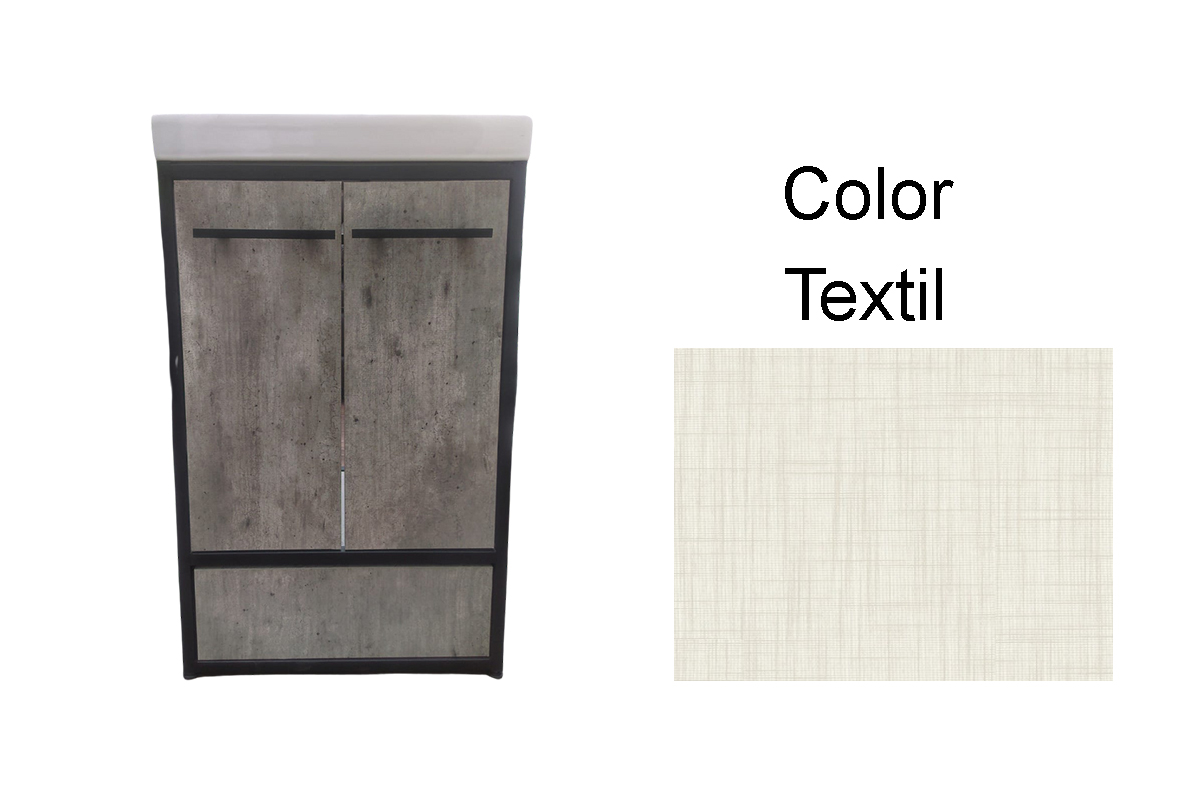 Tocador Logan 50 con lavabo acabado textil 52 x 35.5 x 78 cm  