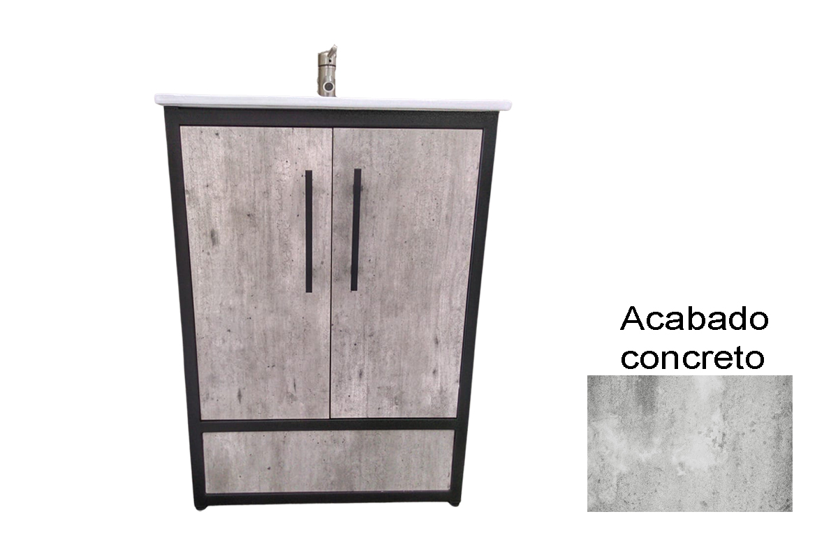 Tocador Logan 60 acabado concreto 60 x 45 x 85 cm