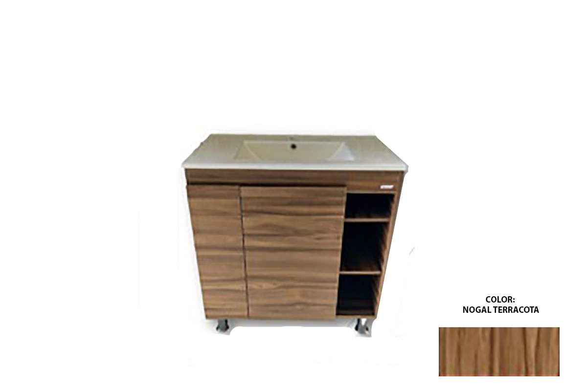 Tocador Siena 80 color nogal terracota 80 x 46.5 x 85 cm