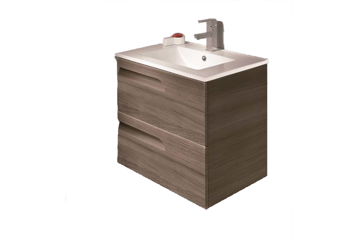 Tocador suspendido vitale 60 con lavabo en cermica 61 x 46 x 60 cm color gray