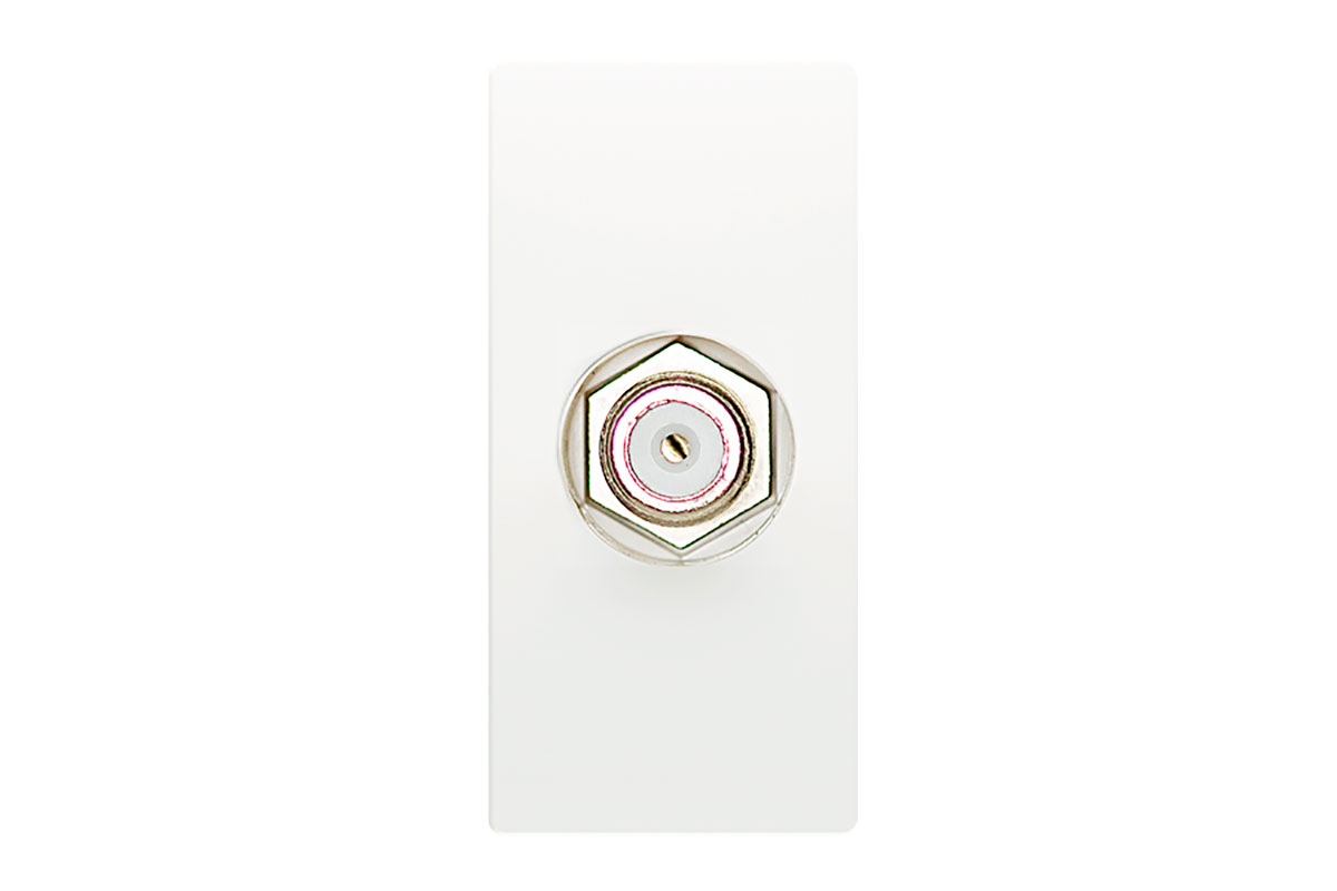 Toma coaxial TV  N1150-BL UNNO, color blanco