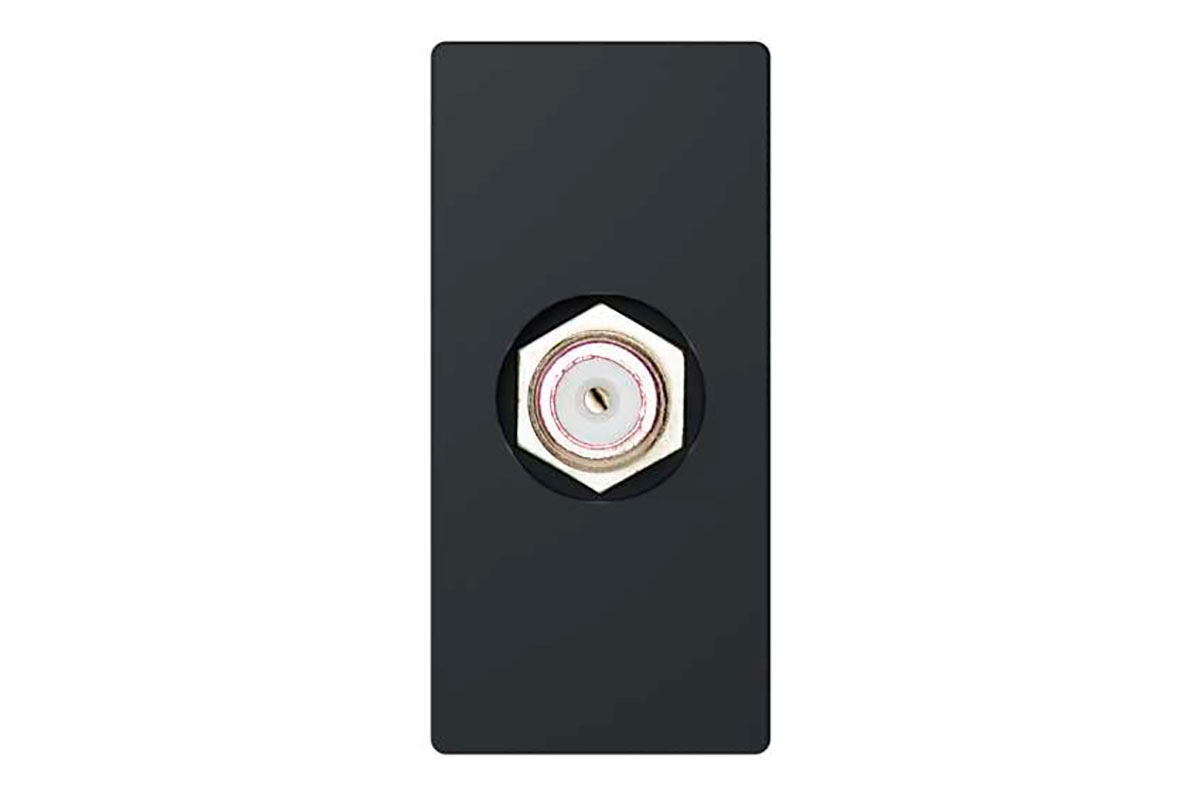Toma coaxial TV  N1150-NS UNNO, color negro