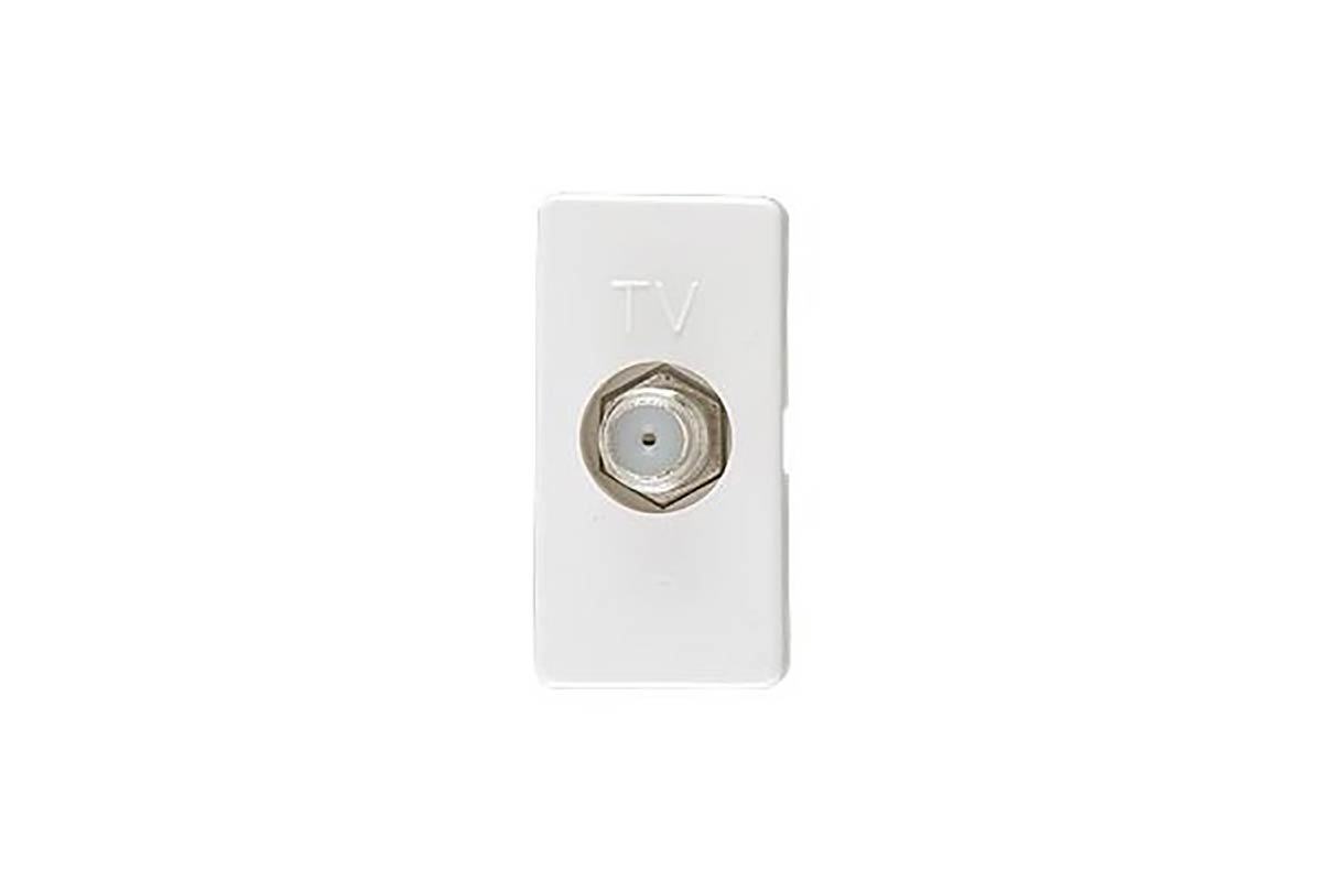 Toma para televisin 1 modulo E90113 ALPHA, color blanco 
