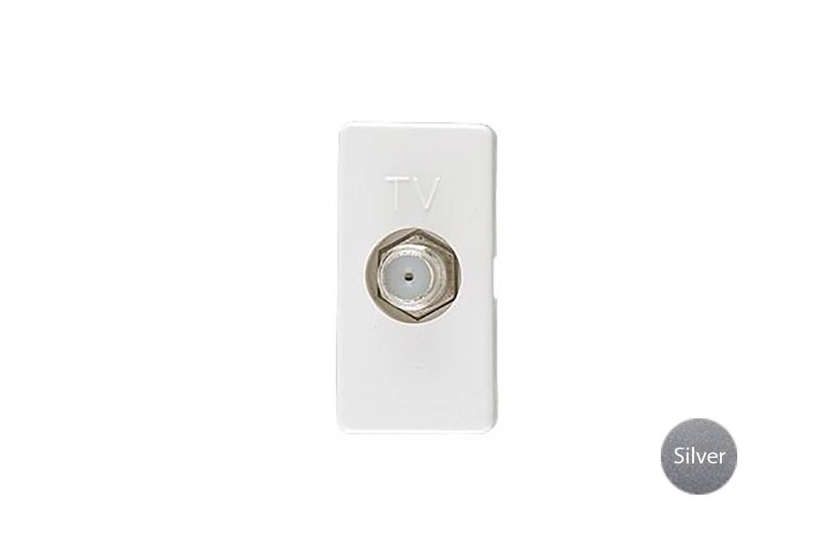 Toma para televisin 1 modulo E93113 ALPHA, color silver