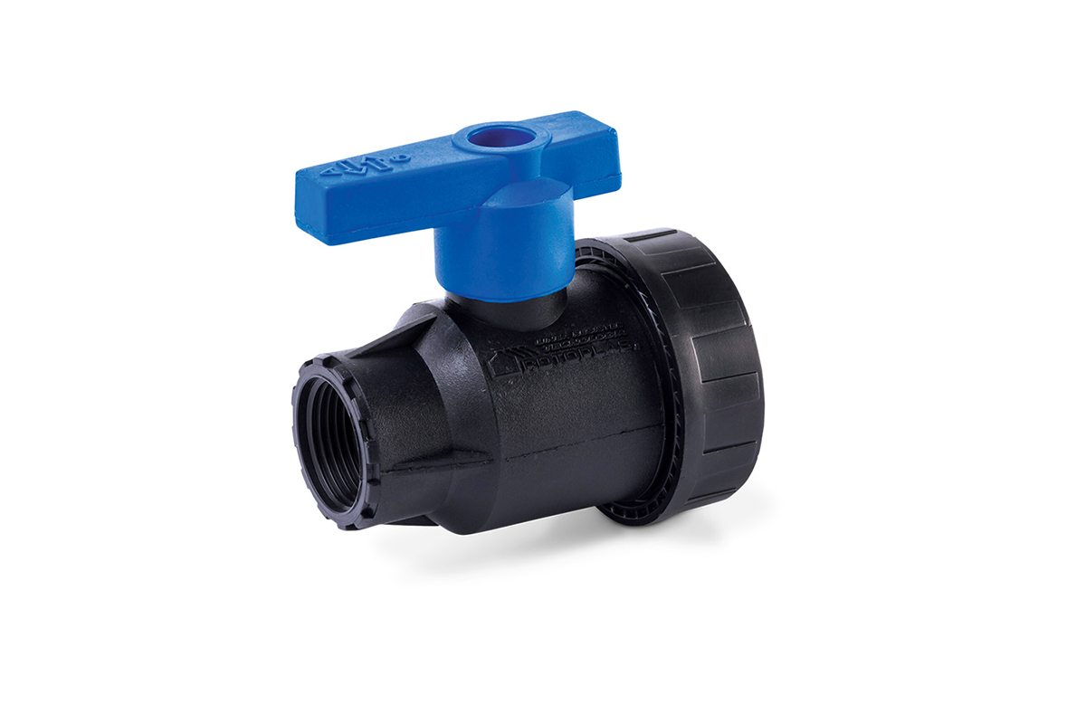 V�lvula de esfera de 13 mm color negro con palanca