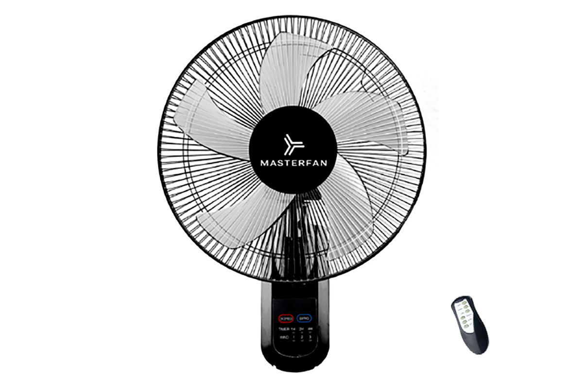 Ventilador a muro 18" de 5 aspas, terminado negro