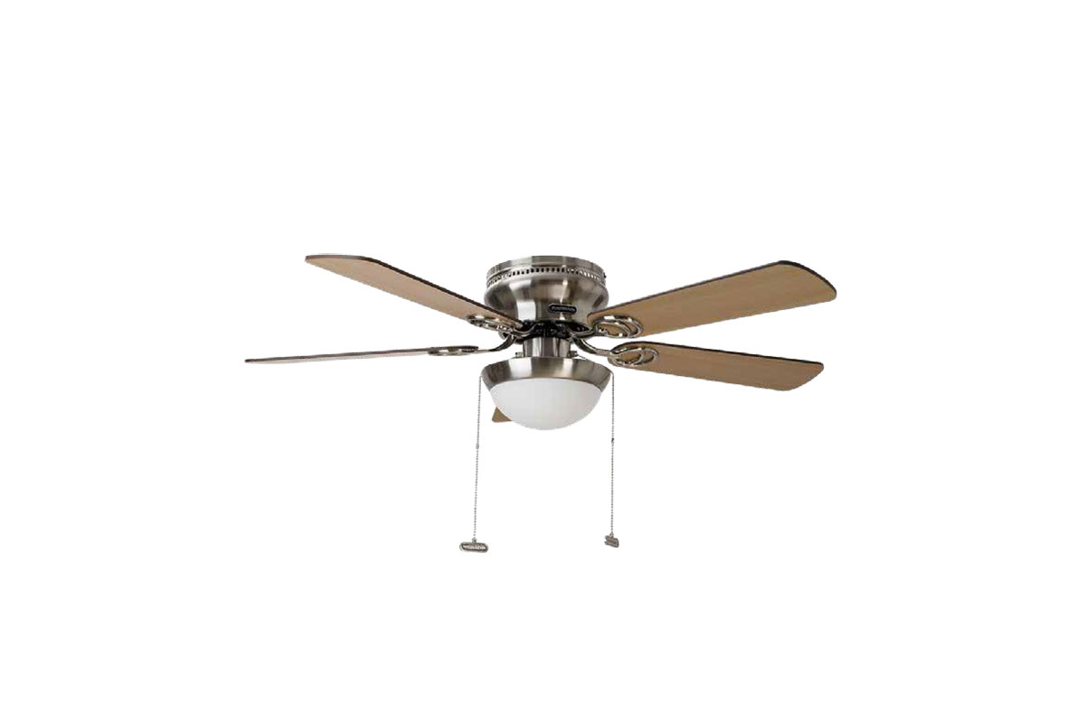 Ventilador de techo METRO 42" con luz y cadena, color satn 