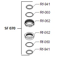 Rondana y tuerca Spud 38 mm SF-070